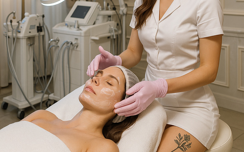 Aesthetic facial treatment in clinic